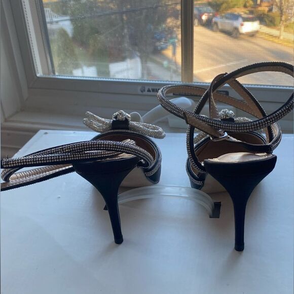 Frankie Hsu Stiletto High Heeled Pumps Sandals, Crystal Rhinestone - Picture 6 of 8